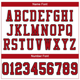 Custom White Red-Black Classic Style Mesh Authentic Football Jersey